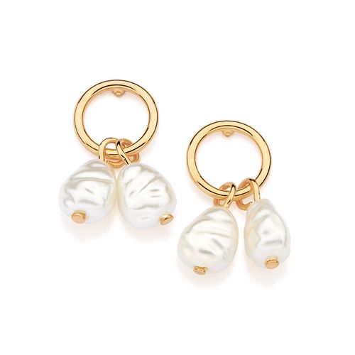 BRINCO BANHADO A OURO 18K COM PÉROLAS BARROCAS