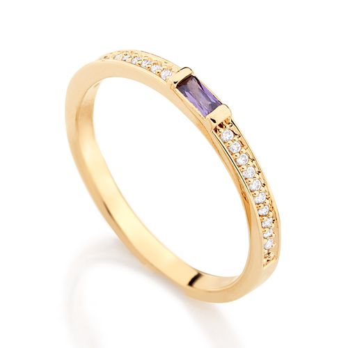 ANEL BANHADO A OURO 18K COM ZIRCÔNIAS E CRISTAL