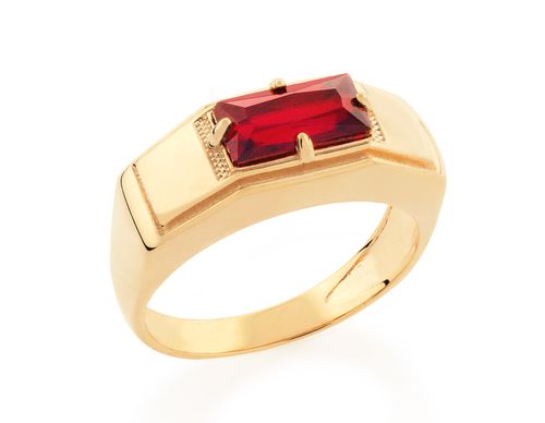 ANEL BANHADO A OURO 18K COM CRISTAL