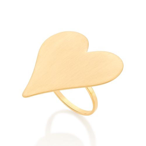 MAXI ANEL CORAÇÃO BANHADO A OURO 18K