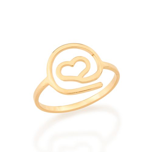 ANEL BANHADO A OURO 18K FORMADO POR CORAÇÃO