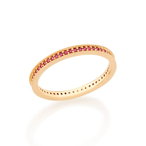 ALIANÇA BANHADA A OURO 18K COM ZIRCÔNIAS