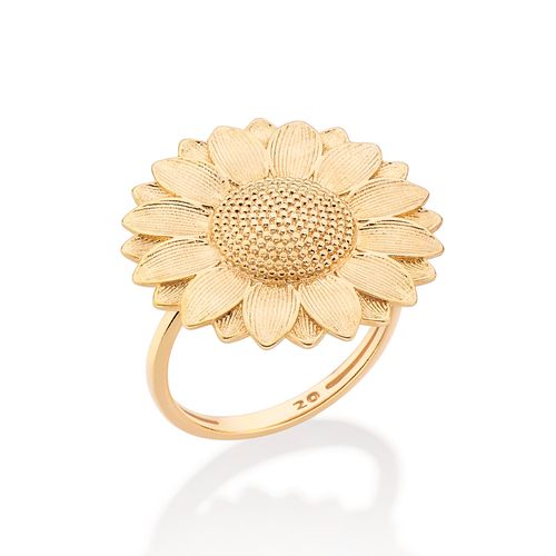 ANEL GIRASSOL BANHADO A OURO 18K