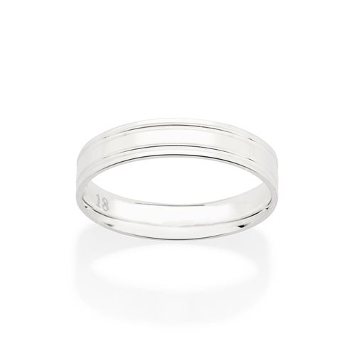 ALIANÇA COM FRISOS DE PRATA 925