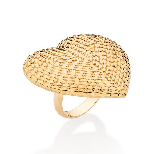 MAXI ANEL CORAÇÃO SUPREMO BANHADO A OURO 18K