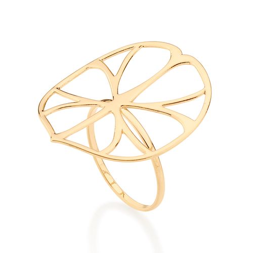 MAXI ANEL FOLHA BANHADO A OURO 18K