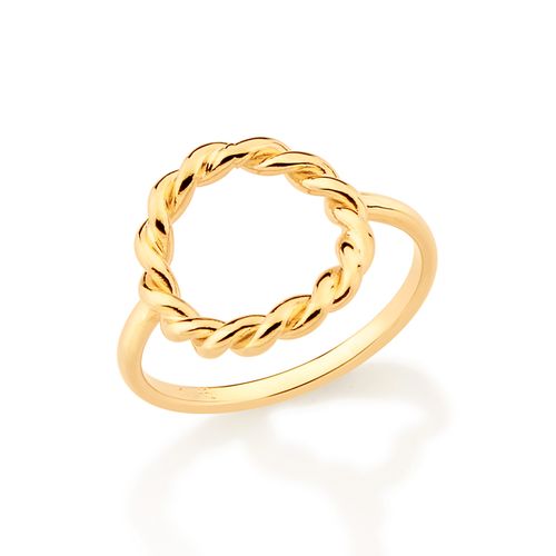 ANEL CÍRCULO TORCIDO BANHADO A OURO 18K