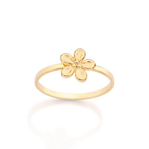 ANEL SKINNY FLOR BANHADO A OURO 18K