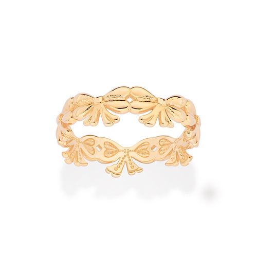 ANEL LAÇOS BANHADO A OURO 18K