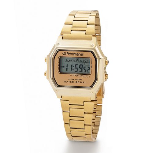 RELÓGIO DIGITAL DOURADO