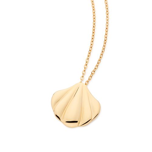 GARGANTILHA COM CONCHA BANHADA A OURO 18K