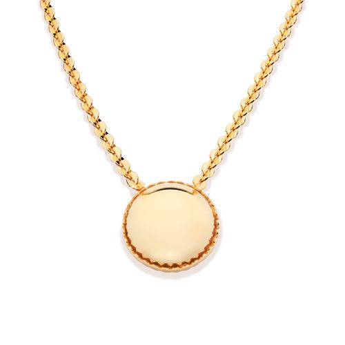GARGANTILHA COM MEIA ESFERA BANHADA A OURO 18K