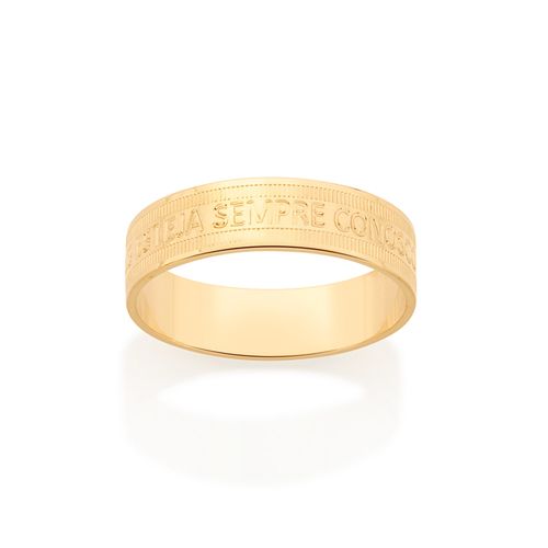 ALIANÇA RELIGIOSA BANHADA A OURO 18K