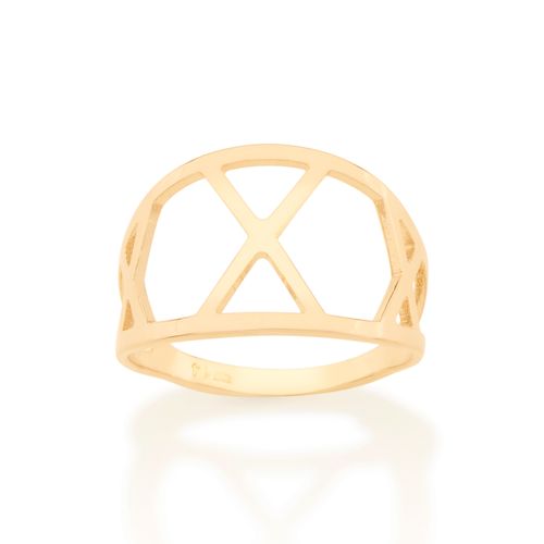 ANEL GEOMÉTRICO BANHADO A OURO 18K