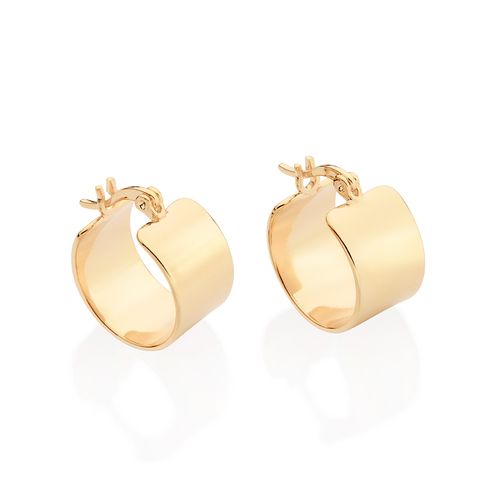 BRINCO ARGOLA LISA BANHADO A OURO 18K