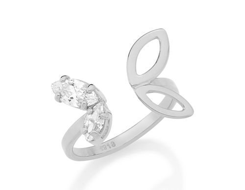 ANEL BANHADO A RHODIUM COM ZIRCÔNIAS