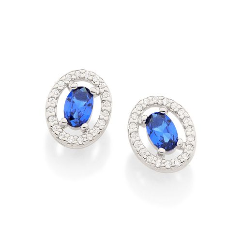 BRINCO BANHADO A RHODIUM OVAL COM ZIRCÔNIAS