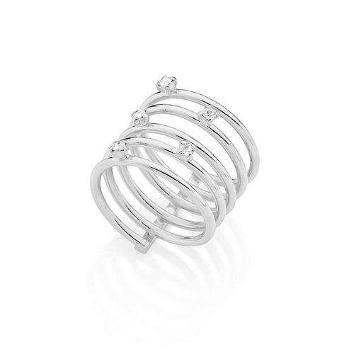 MAXI ANEL BANHADO A RHODIUM COM CRISTAIS