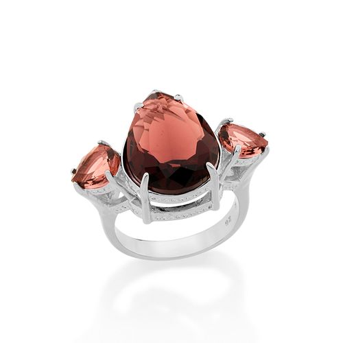 ANEL BANHADO A RHODIUM COM CRISTAIS GOTAS