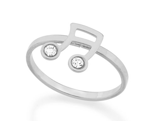 ANEL BANHADO A RHODIUM COM CRISTAIS