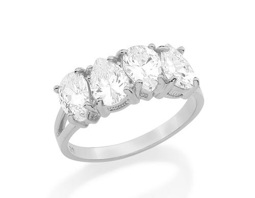 ANEL BANHADO A RHODIUM COM ZIRCÔNIAS