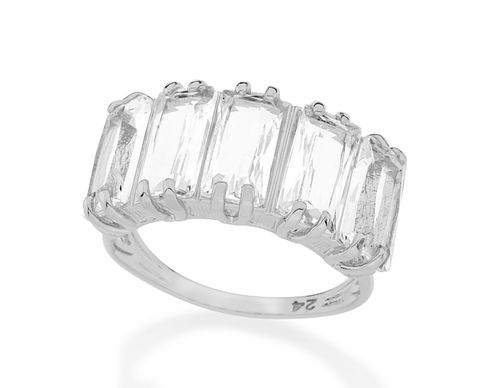 ANEL BANHADO A RHODIUM COM CRISTAIS