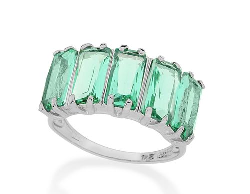 ANEL BANHADO A RHODIUM COM CRISTAIS