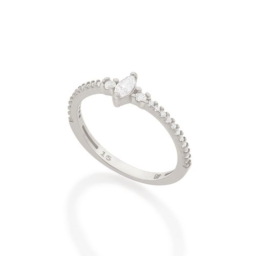 ANEL SKINNY RING BANHADO A RHODIUM COM ZIRCÔNIAS