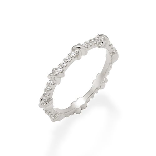 APARADOR DE ALIANÇA BANHADA A RHODIUM COM ZIRCÔNIAS