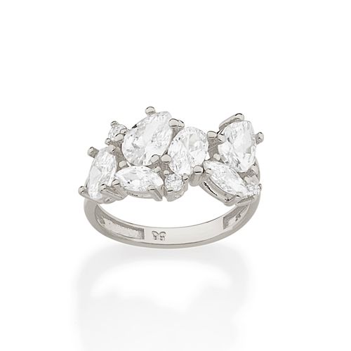 ANEL BANHADO A RHODIUM COM ZIRCÔNIAS