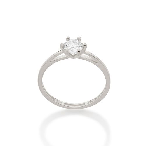 ANEL SOLITÁRIO BANHADO A RHODIUM