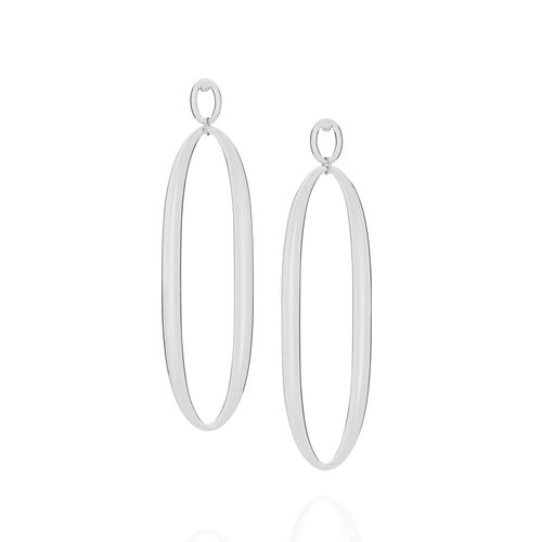 BRINCO BANHADO A RHODIUM NO FORMATO OVAL