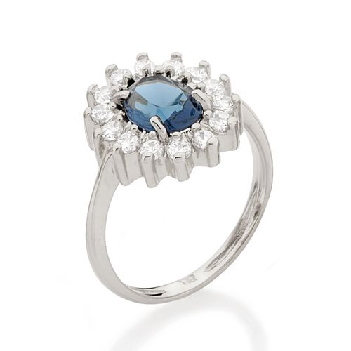 ANEL BANHADO A RHODIUM COM CRISTAL E ZIRCÔNIAS