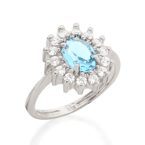 ANEL BANHADO A RHODIUM COM CRISTAL E ZIRCÔNIAS