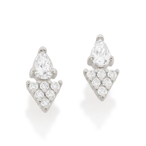 BRINCO BANHADO A RHODIUM COM ZIRCÔNIAS