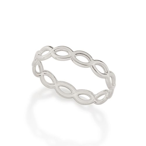 ANEL SKINNY RING INFINITOS BANHADO A RHODIUM