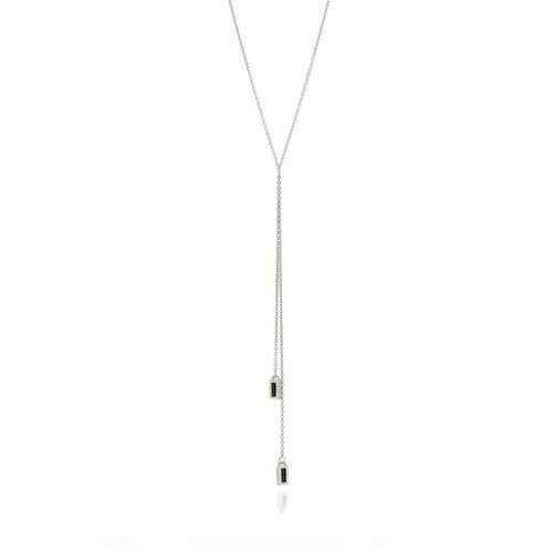 GARGANTILHA GRAVATA BANHADO A RHODIUM