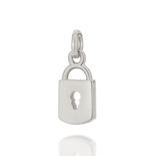 PINGENTE NO FORMATO CADEADO BANHADO A RHODIUM