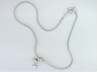 TORNOZELEIRA BANHADA A RHODIUM COM GOLFINHO