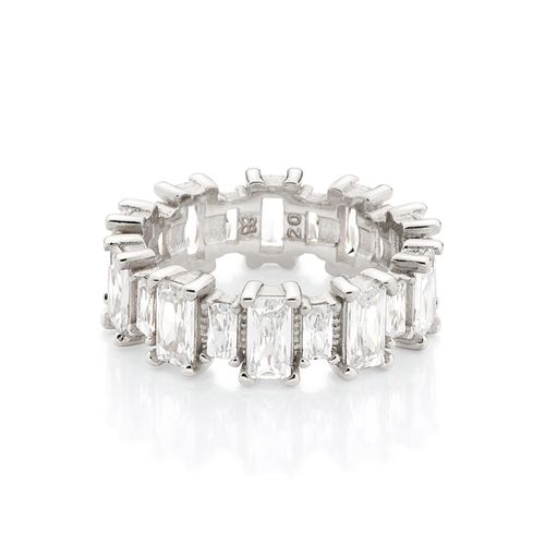 MEIA ALIANÇA BANHADA A PLATINA COM ZIRCÔNIAS