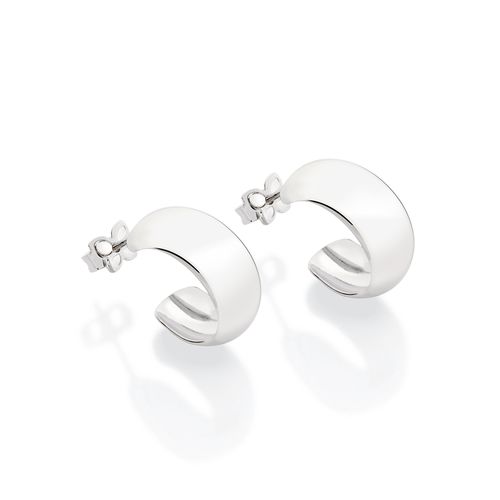 BRINCO MEIA ARGOLA BANHADO A PLATINA