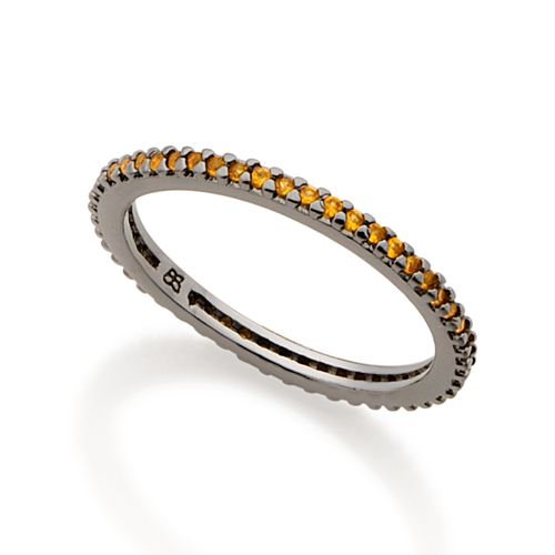 ALIANÇA APARADOR BANHADA A RHODIUM NEGRO COM ZIRCÔNIAS