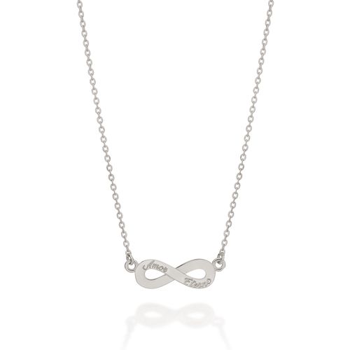 GARGANTILHA AMOR ETERNO BANHADA A RHODIUM