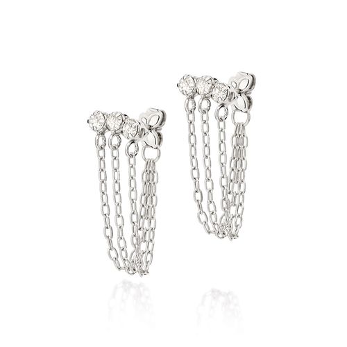 BRINCO BANHADO A PLATINA COM ZIRCÔNIAS