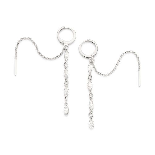 BRINCO ARGOLA VERSÁTIL BANHADO A PLATINA COM ZIRCÔNIAS