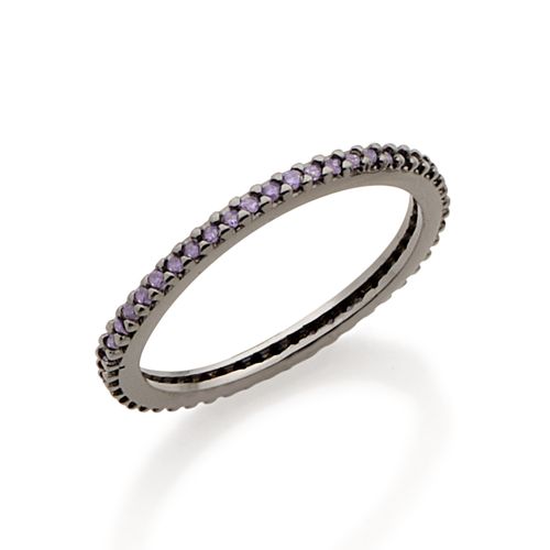ALIANÇA APARADOR BANHADA A RHODIUM NEGRO COM ZIRCÔNIAS