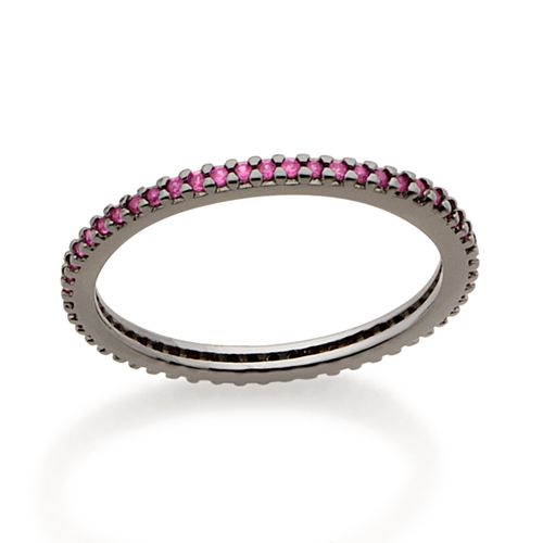 ALIANÇA APARADOR BANHADA A RHODIUM NEGRO COM ZIRCÔNIAS