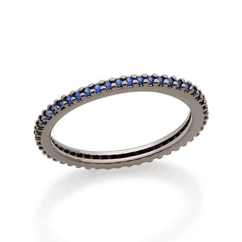 ALIANÇA APARADOR BANHADA A RHODIUM NEGRO COM ZIRCÔNIAS