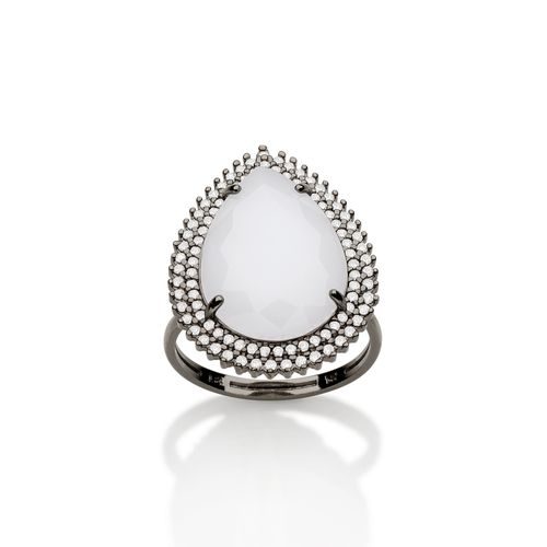 MAXI ANEL GOTA BANHADO A RHODIUM NEGRO
