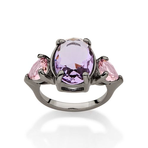 ANEL BANHADO A RHODIUM NEGRO COM CRISTAIS